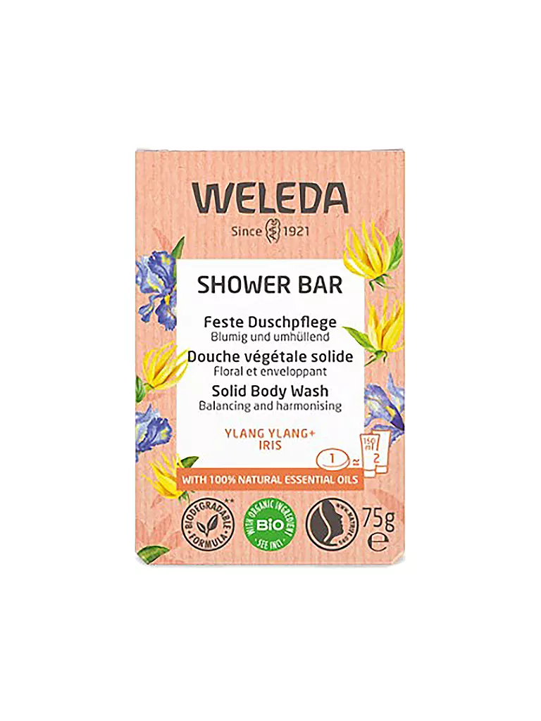 WELEDA | Feste Duschpflege Ylang Ylang+Iris 75g | rosa