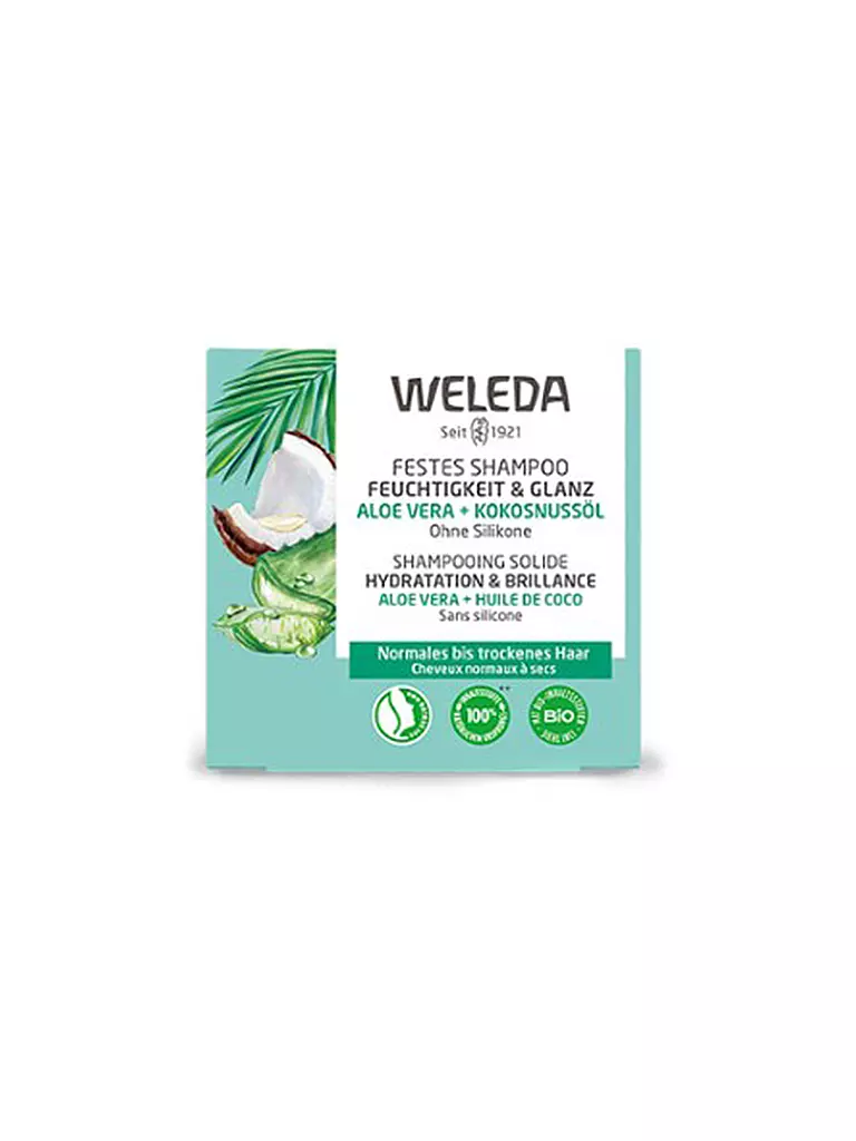 WELEDA | Festes Shampoo Feuchtigkeit und Glanz 50g | keine Farbe