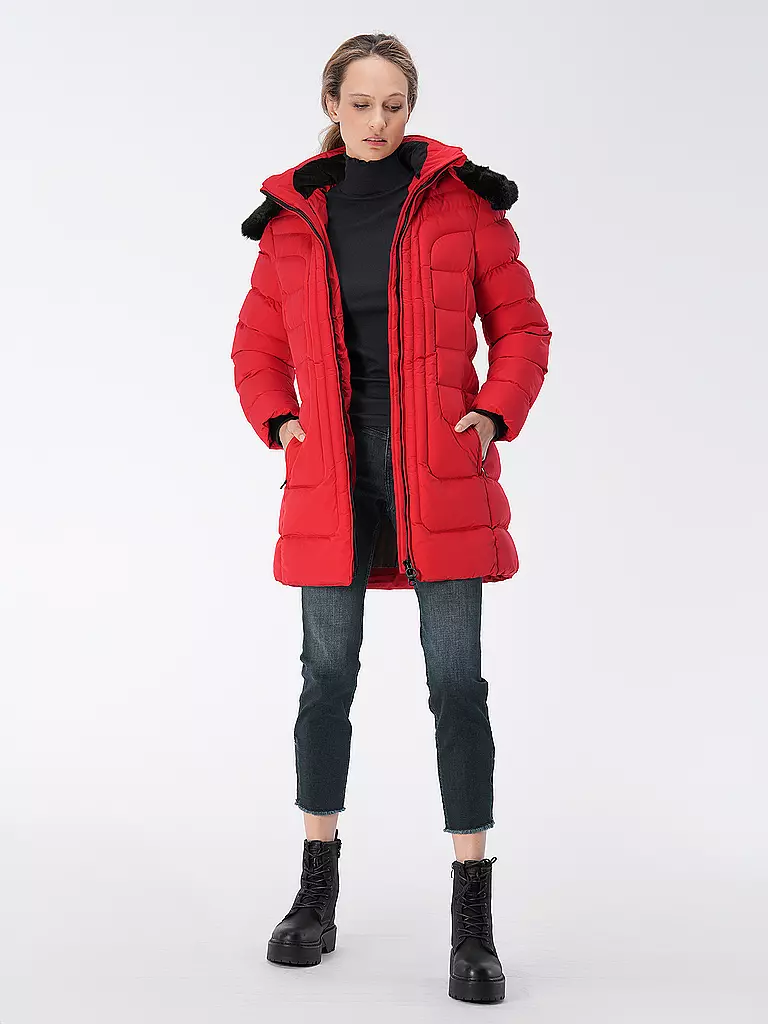 WELLENSTEYN | Steppjacke BELVITESSE LONG | rot