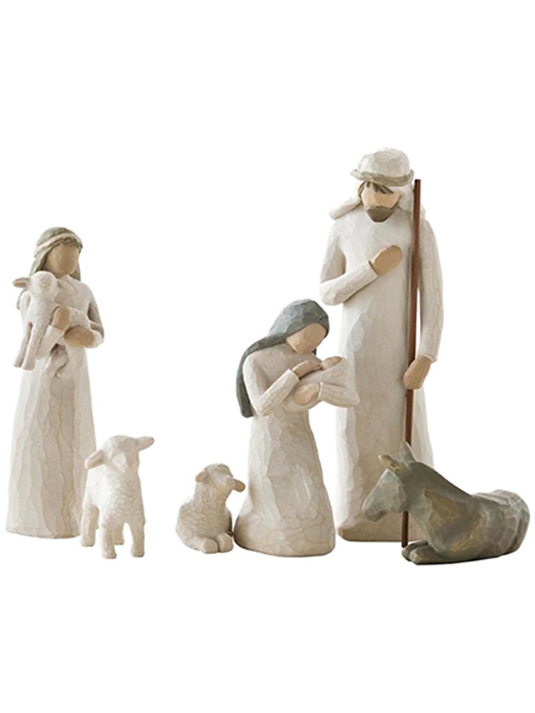 WILLOW TREE Dekofigur - Geburt - Heilige Familie 23cm weiss