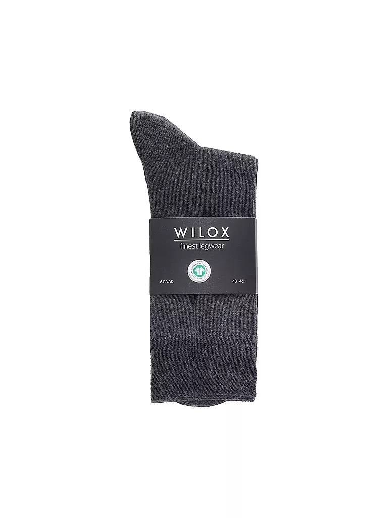 WILOX | Socken 5er Pkg anthrazit melange | grau