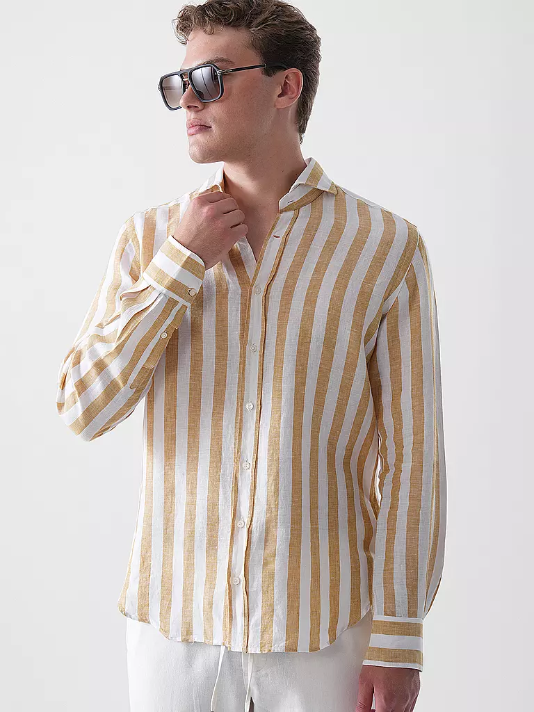 WINDSOR | Leinenhemd Regular Fit | braun