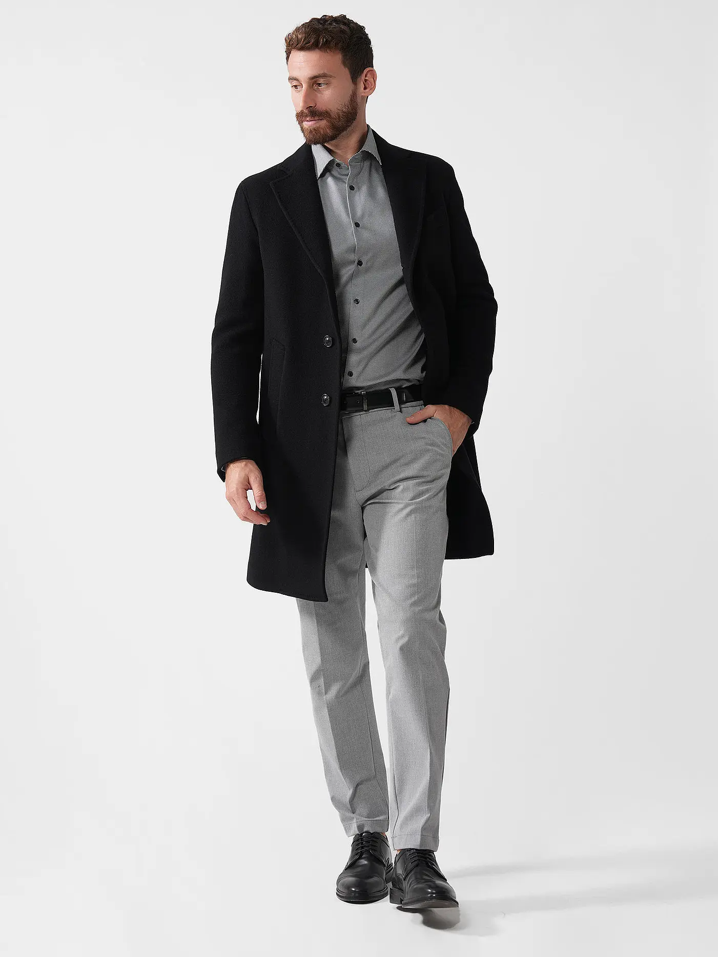 WINDSOR | Wollmantel CENTRO | schwarz