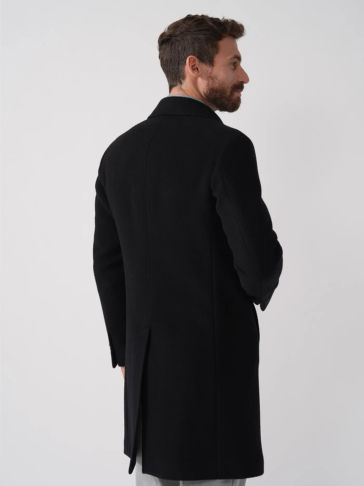 WINDSOR | Wollmantel CENTRO | schwarz