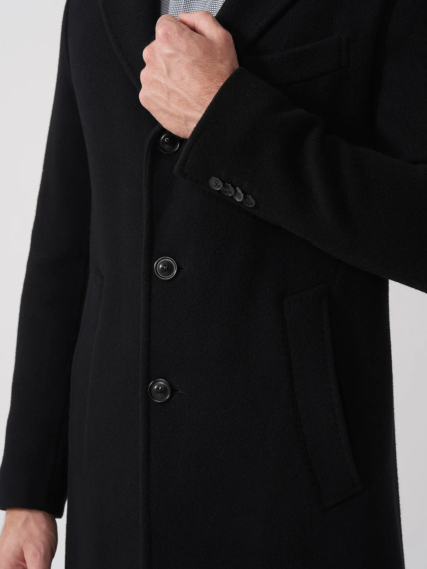 WINDSOR | Wollmantel CENTRO | schwarz
