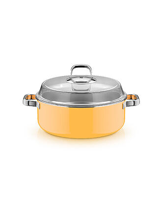 WMF | Schmortopf mit Glasdeckel FUSINTEC MINERAL PRO 6ml/28cm Mango Yellow