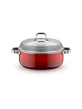 WMF | Schmortopf mit Glasdeckel FUSINTEC MINERAL PRO 6ml/28cm Passion Red 