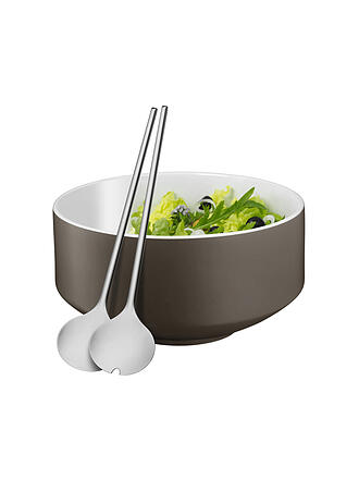 WMF | Salatschüssel MOTO Set 3-teilig Porzellan/Cromargan lavagrau