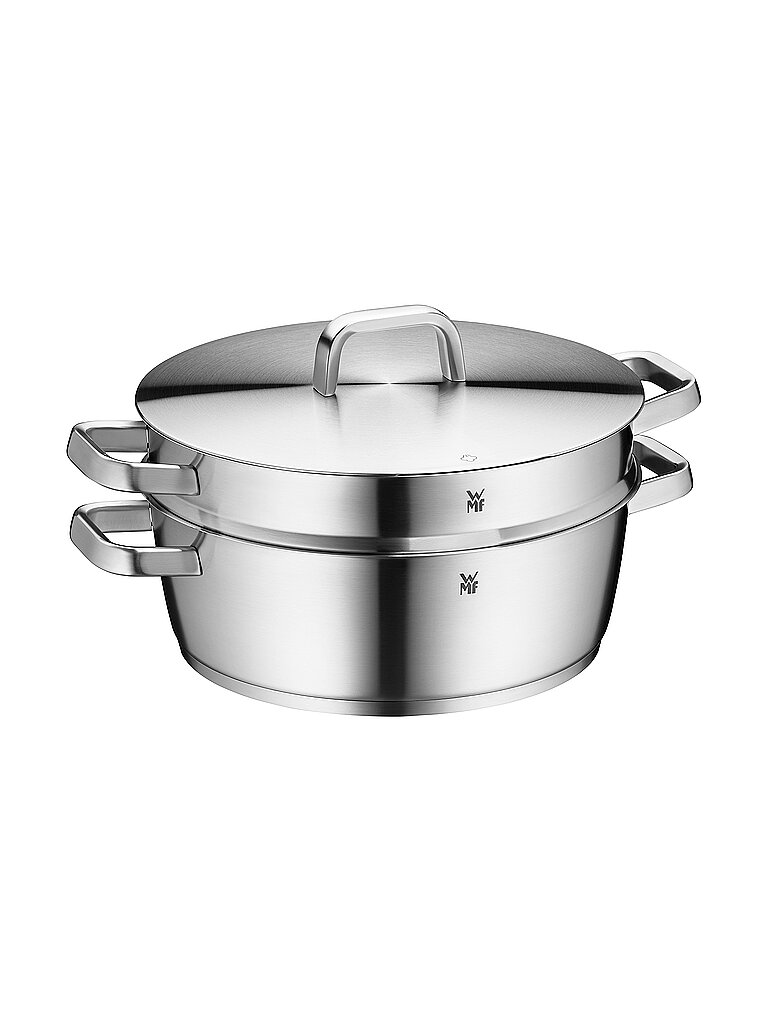 WMF Iconic Bräter mit Dampfgareinsatz 28cm Cromargan silber