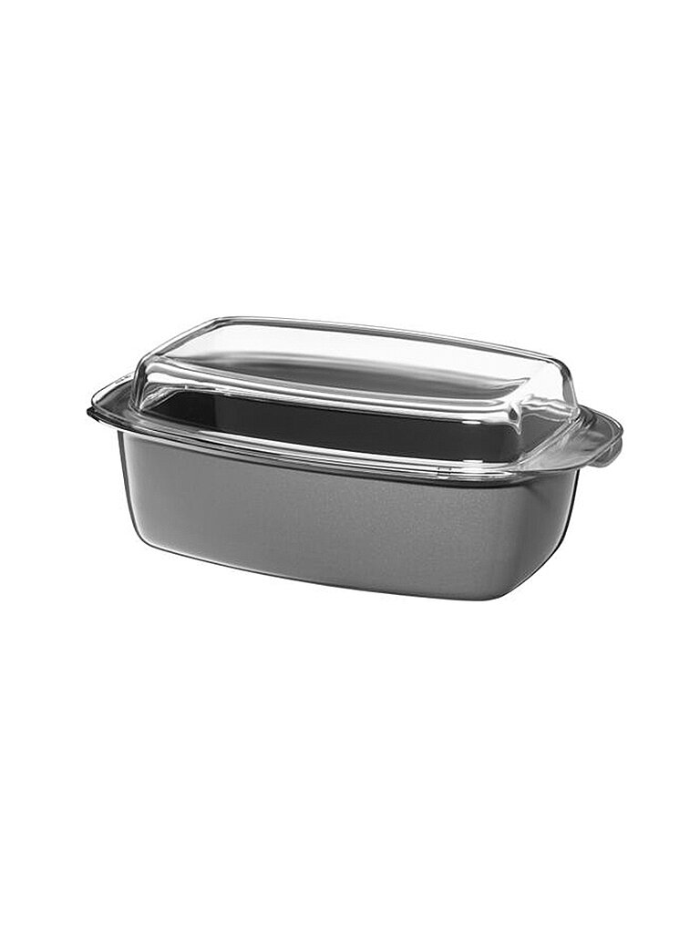 WMF Fusiontec Mineral Bräter mit Glasdeckel, rechteckig, 32 x 21 cm Platinum grau