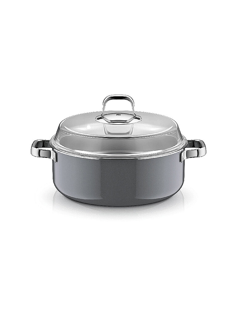 WMF Schmortopf mit Glasdeckel FUSINTEC MINERAL PRO 6ml/28cm Platinum  grau