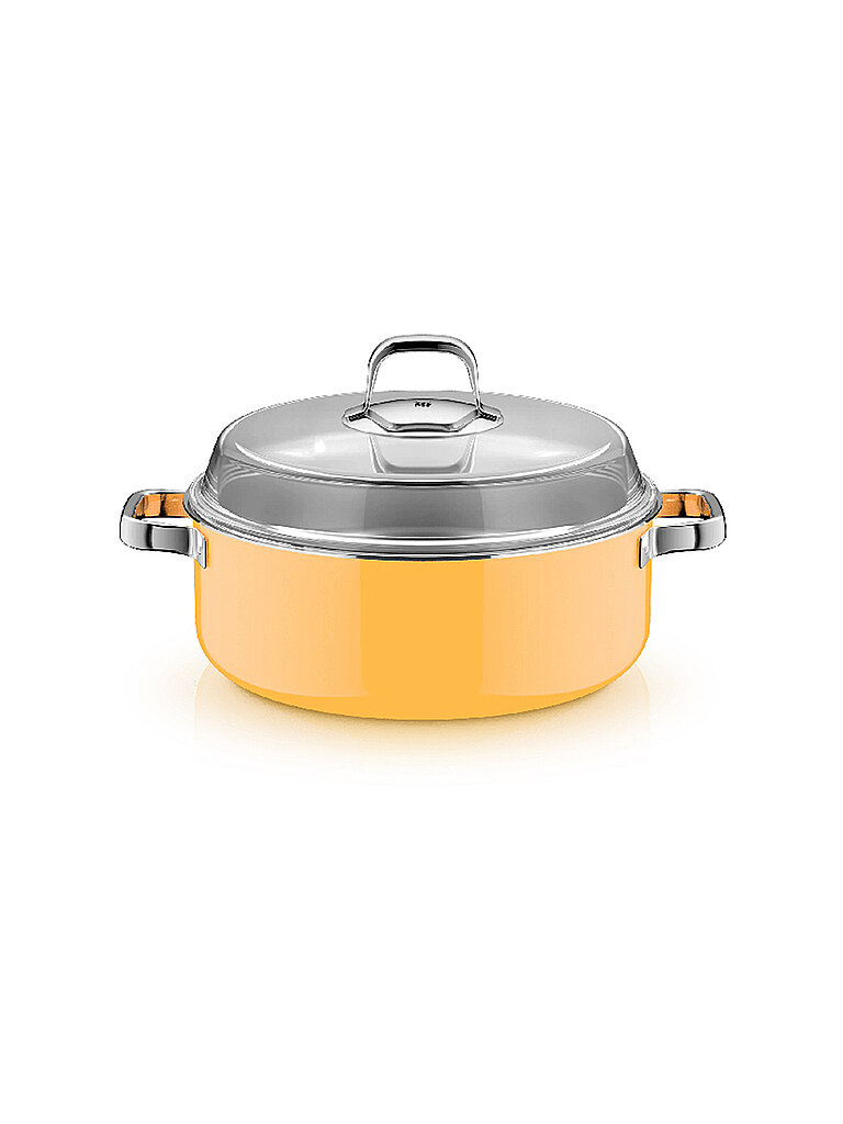 WMF Schmortopf mit Glasdeckel FUSINTEC MINERAL PRO 6ml/28cm Mango Yellow gelb