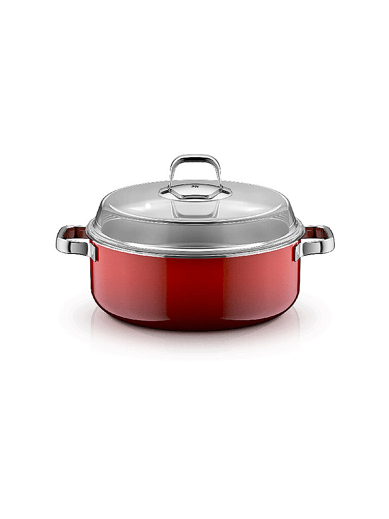WMF Schmortopf mit Glasdeckel FUSINTEC MINERAL PRO 6ml/28cm Passion Red  dunkelrot