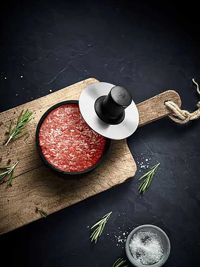 WMF | BBQ Burgerpresse Schwarz Cromargan  | schwarz