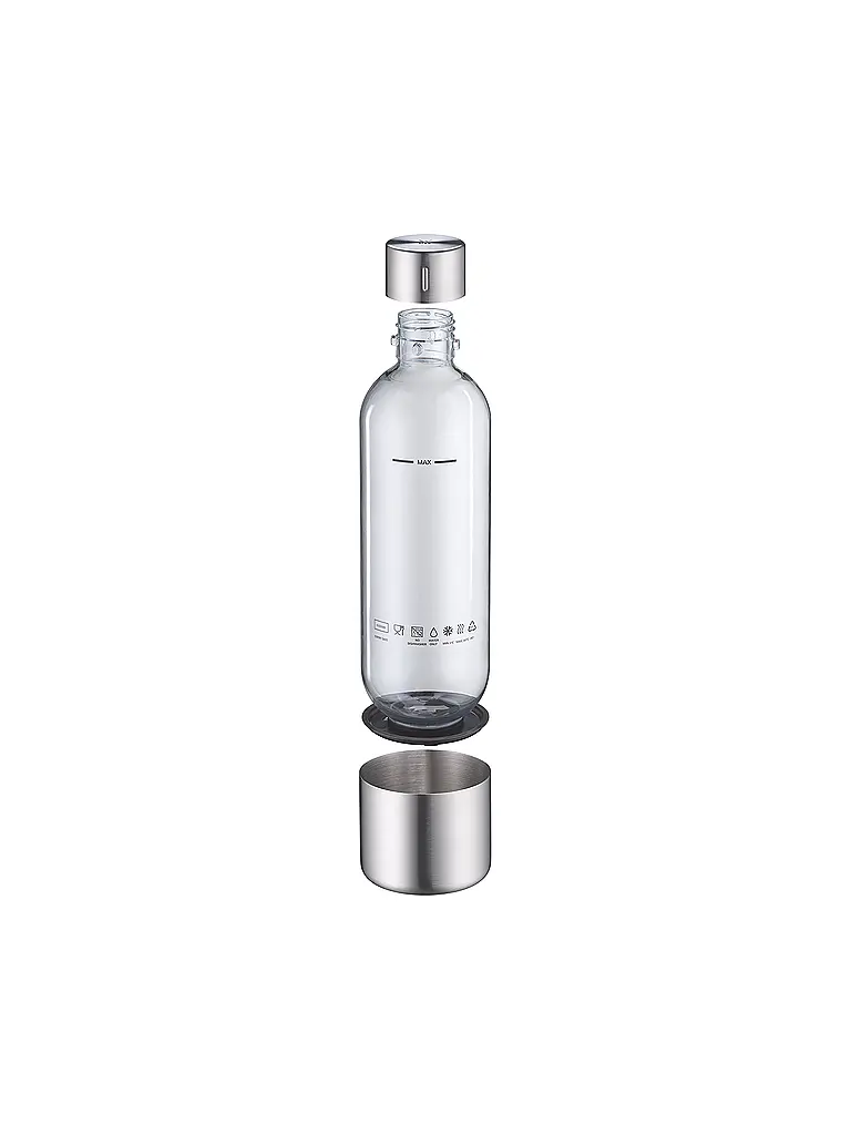 WMF | Element One Flasche für Wassersprudler 0,85l  PET/Edelstahl  | Transparent