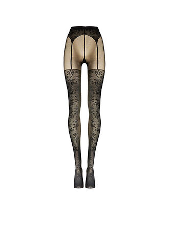 WOLFORD | Modestrumpfhose FLOWER 20 DEN black/black