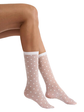 WOLFORD | Feinstrumpfsocken DAISY SOCKS white/white