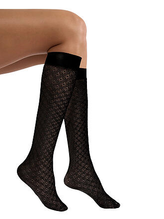 WOLFORD | Kniestrümpfe BLOSSOM black
