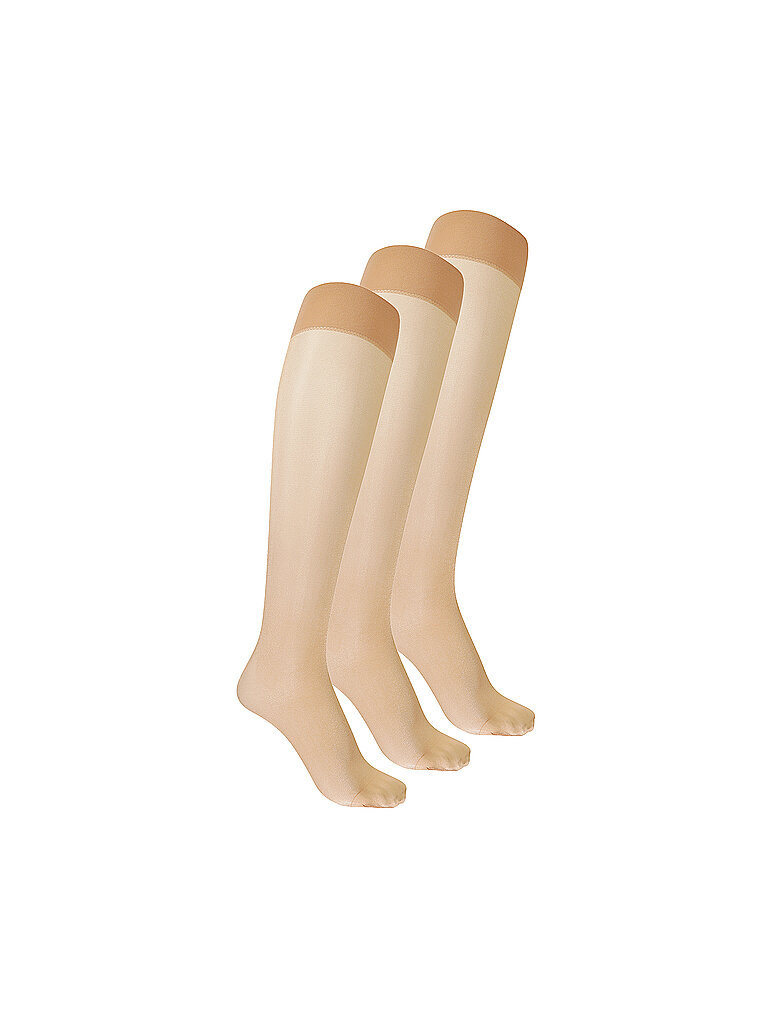 WOLFORD Kniestrümpfe 3er Pkg. gobi  beige | S