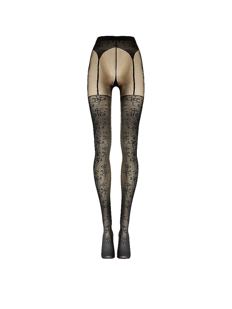 Modestrumpfhose FLOWER 20 DEN black/black schwarz S damen