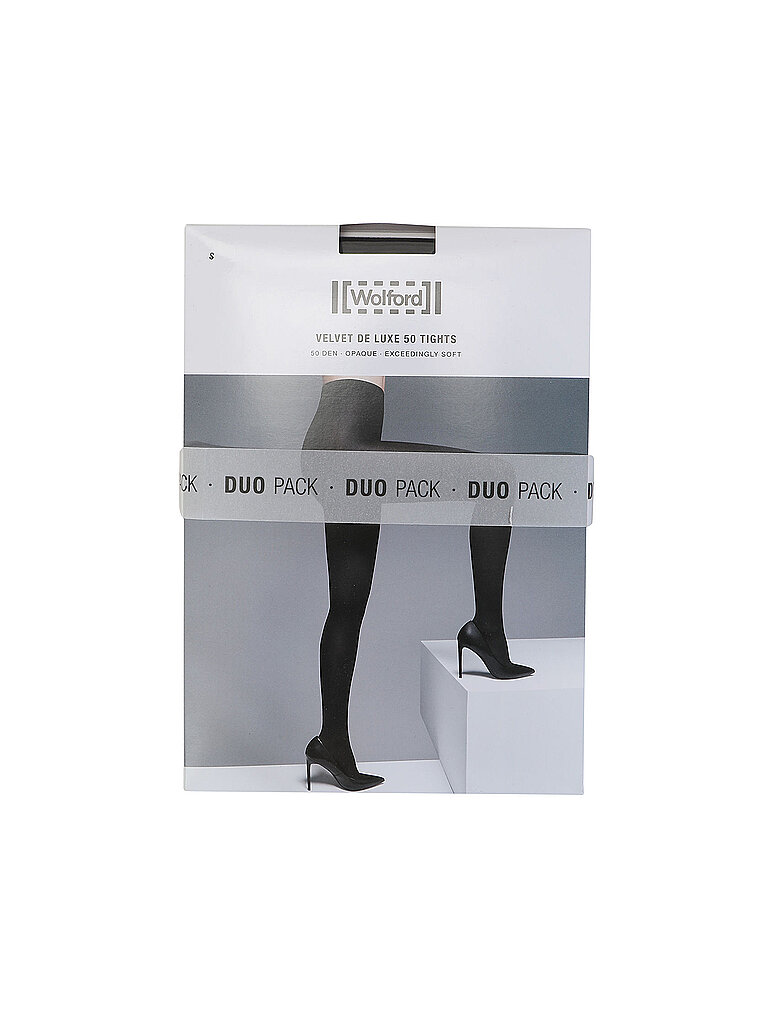 WOLFORD Feinstrumpfhose 2er Pkg. Velvet de Luxe Black schwarz | S
