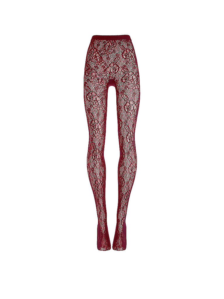 WOLFORD Modestrumpfhose INFINITE ROSE NET bordeaux dunkelrot | M