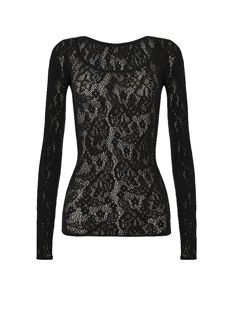 WOLFORD Langarmshirt INFINITE ROSE NET black schwarz | M