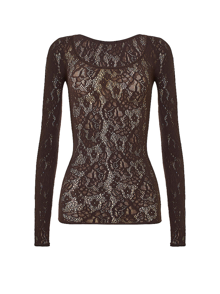 WOLFORD Langarmshirt INFINITE ROSE NET braun | S