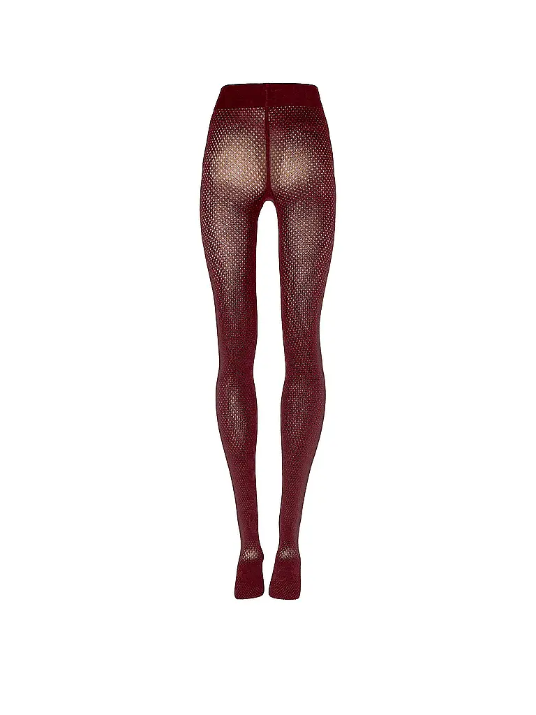WOLFORD | Modestrumpfhose COTTON DOT midnight | Dunkelrot