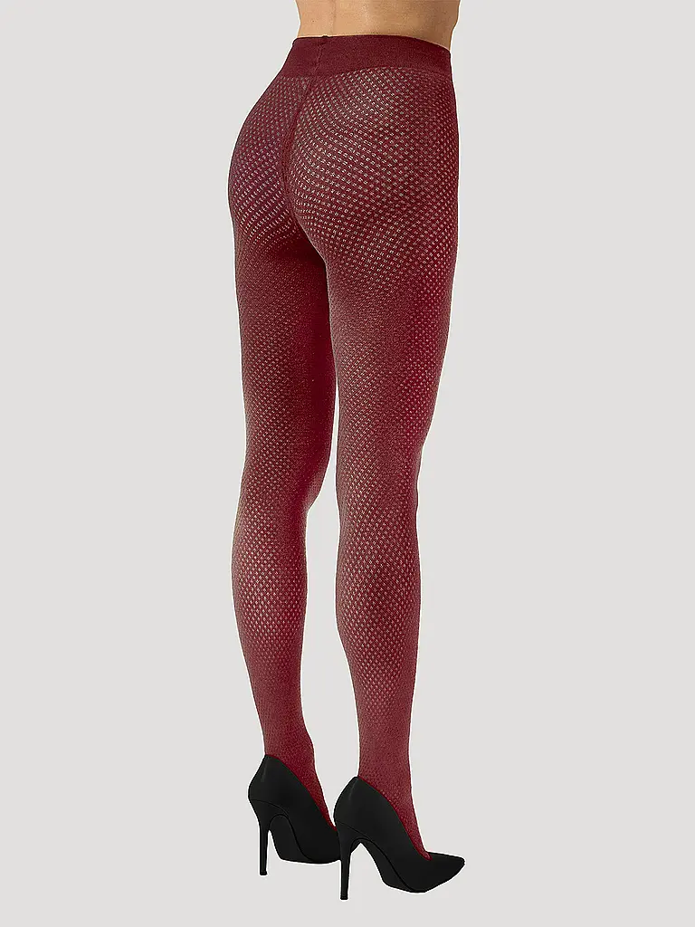WOLFORD | Modestrumpfhose COTTON DOT midnight | Dunkelrot