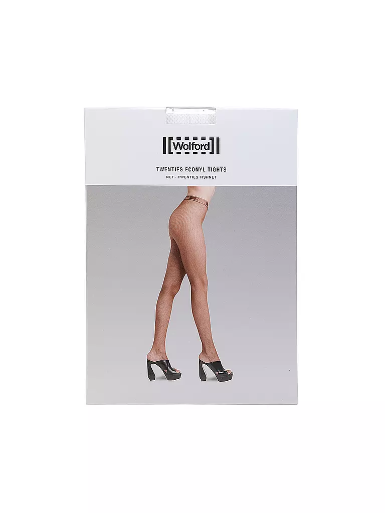 WOLFORD | Netzstrumpfhose TWENTIES White | hellbraun