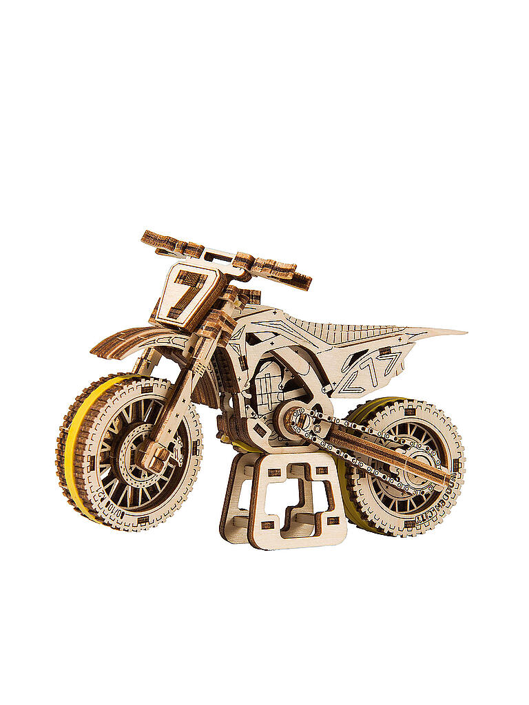 WOODEN CITY | Holz 3D Bausatz - Moto Cross (Motorrad) | keine Farbe