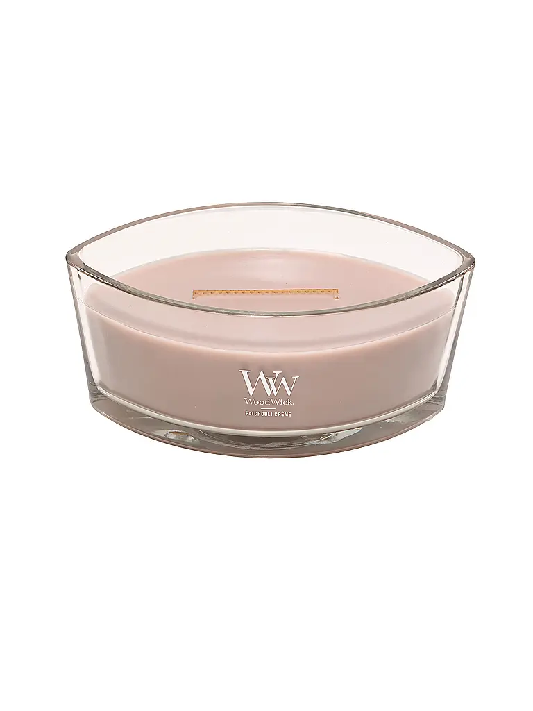WOODWICK | Ellipsenkerze Knisterdocht 454g Patchouli Creme | Beige
