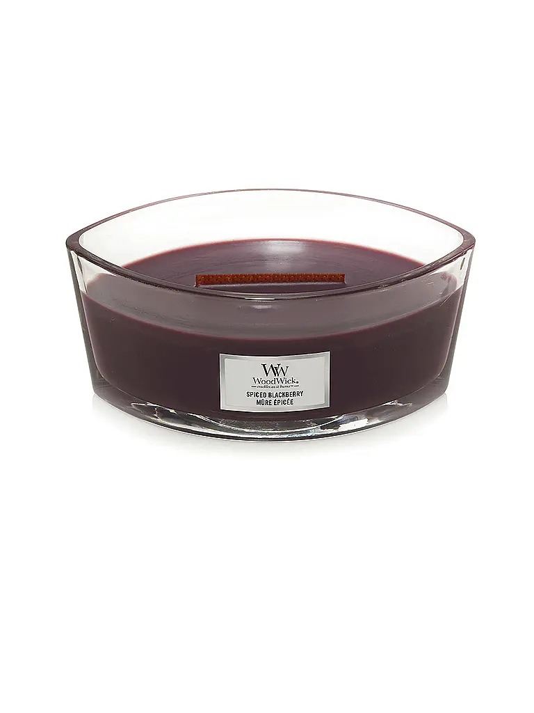 WOODWICK | Ellipsenkerze Knisterdocht 454g Spiced Blackberry | Lila