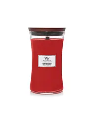 WOODWICK | Duftkerze mit Knisterdocht SANDUHR Large 610g Vanilla Bean | Rot
