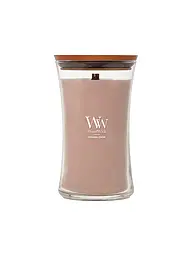 WOODWICK | Duftkerze mit Knisterdocht SANDUHR Large 610g Vanilla Bean | Beige