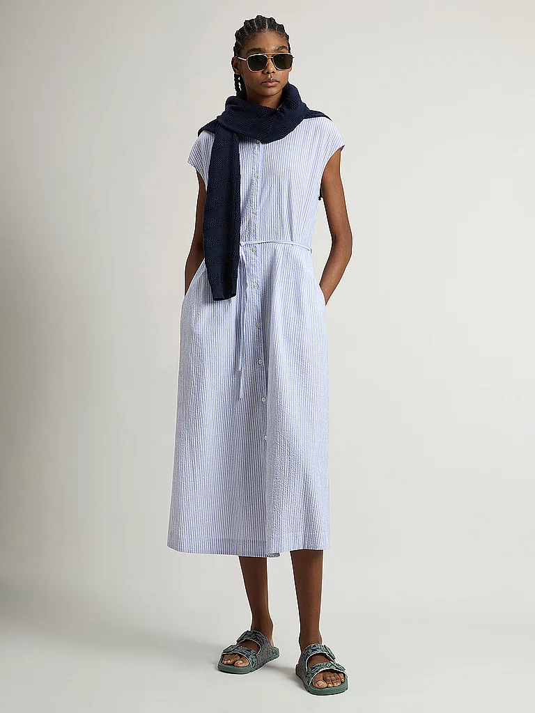 Woolrich Midikleid Blau Gestreift XS 2