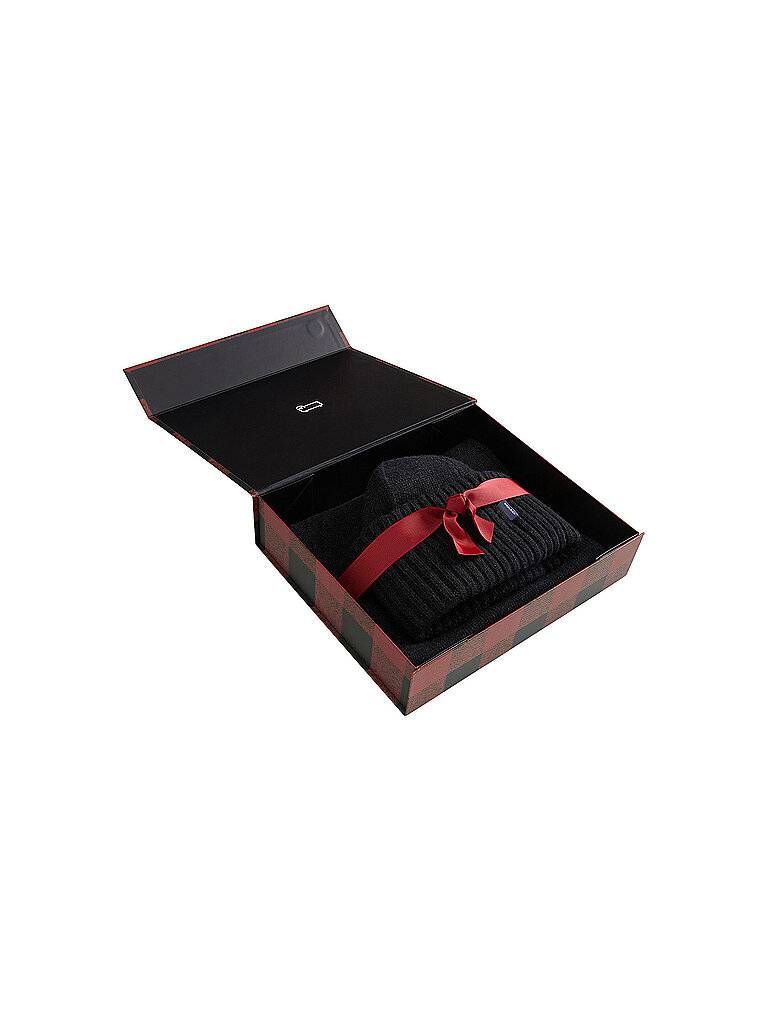 WOOLRICH Geschenkset 2-teilig Mütze und Schal grau