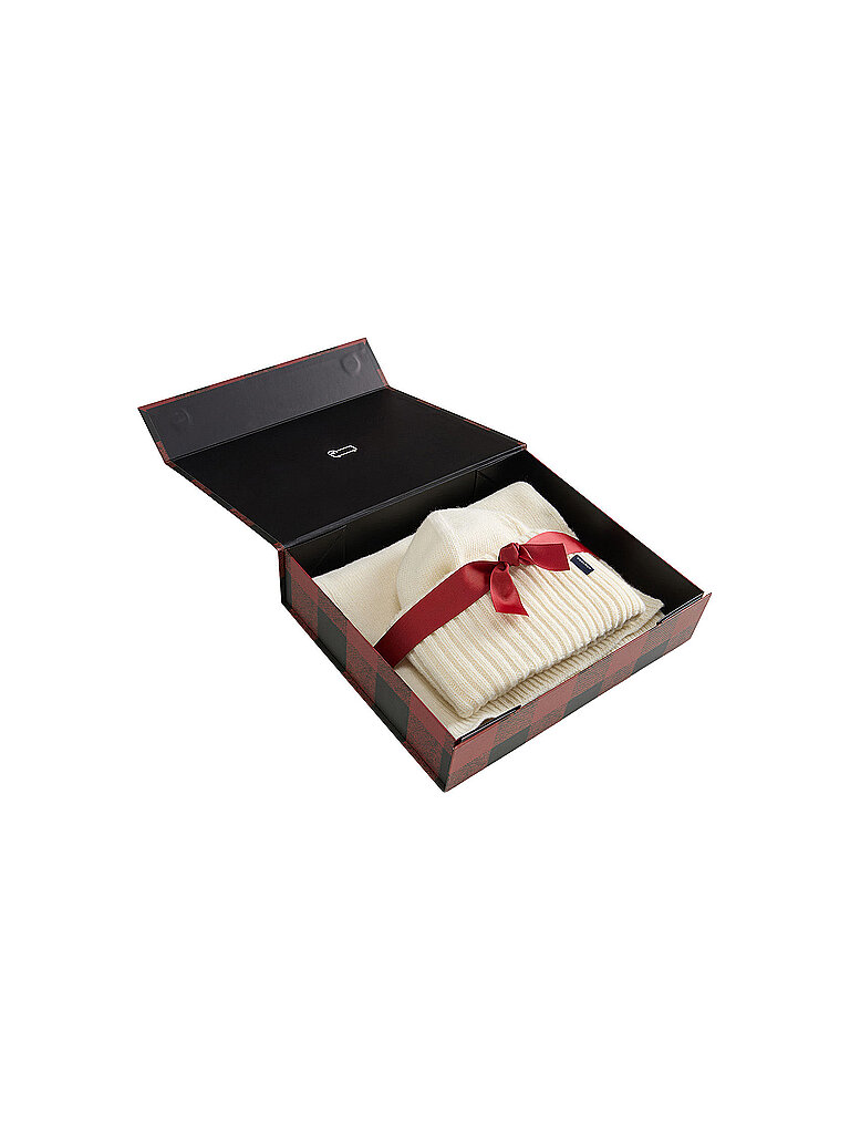 WOOLRICH Geschenkset 2-teilig Mütze und Schal creme