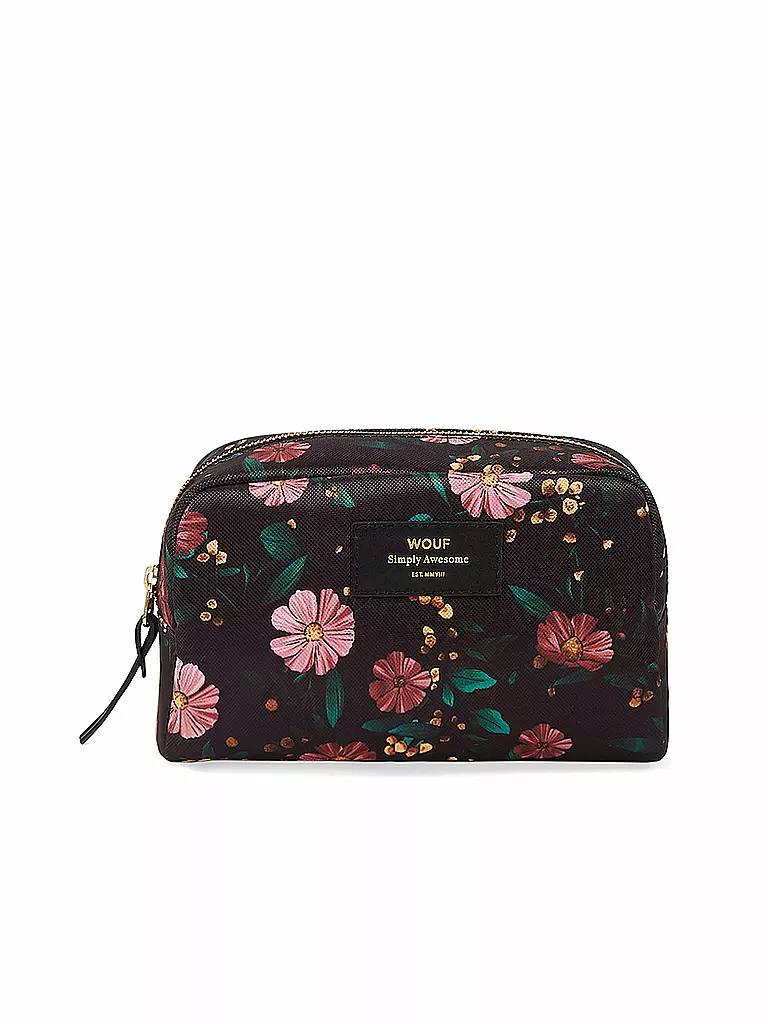 WOUF | Kosmetiktasche - Beauty Bag Black Flowers | schwarz