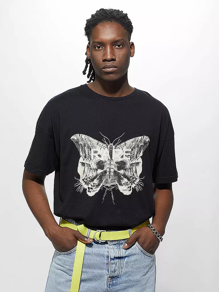 YPS | T-Shirt LION BUTTERFLY  | schwarz