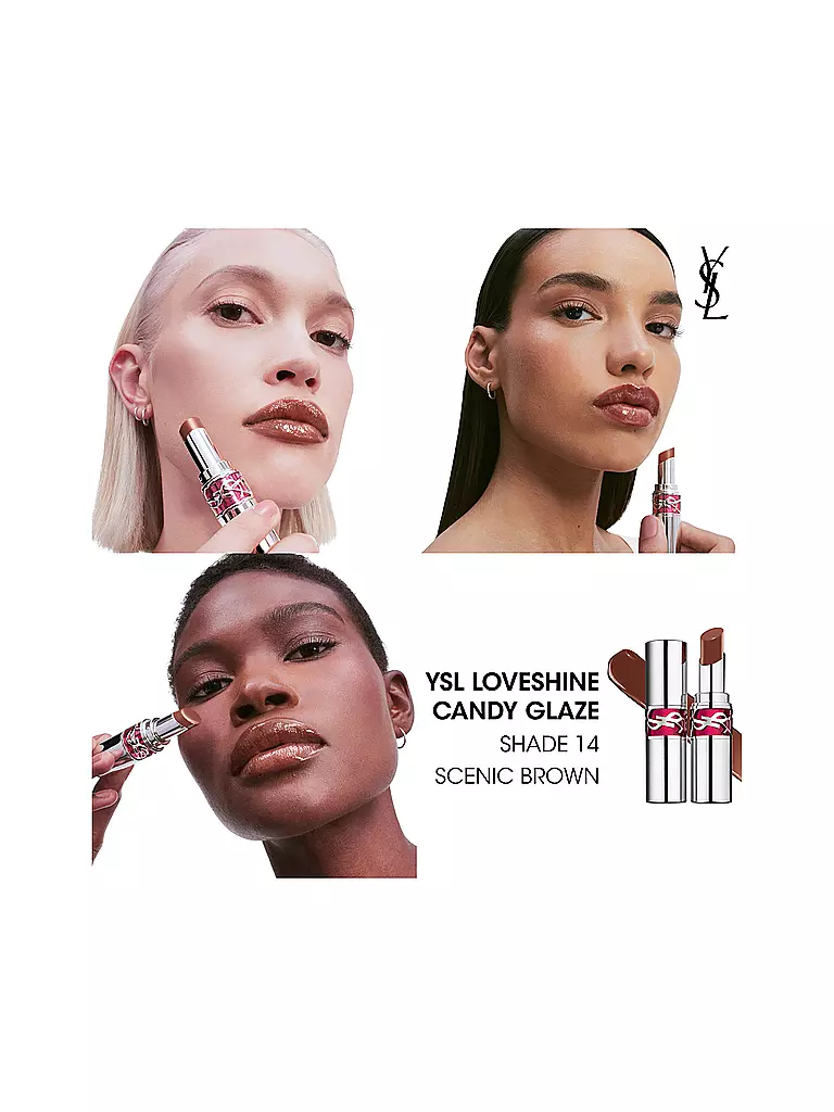 YVES SAINT LAURENT | Loveshine Candy Glaze Lipgloss-Stick (14 Scentic Brown) | dunkelrot