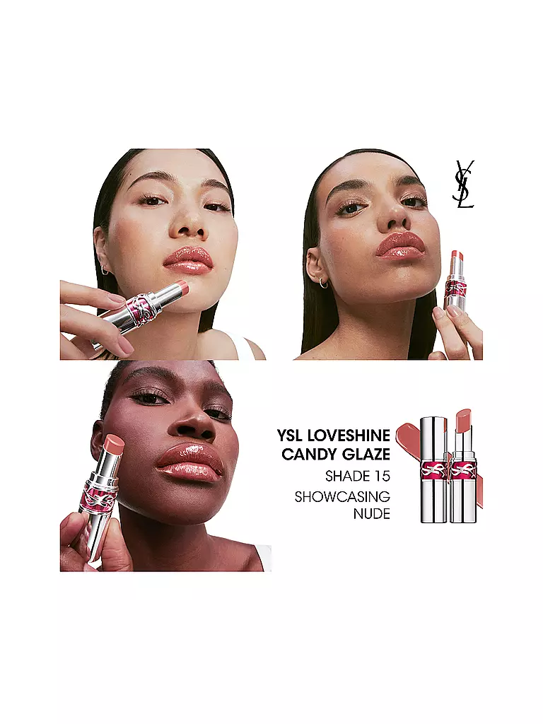 YVES SAINT LAURENT | Loveshine Candy Glaze Lipgloss-Stick (15 Showcasing Nude) | rosa