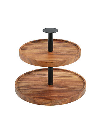 ZASSENHAUS | Etagere 2-fach 22cm Akazie Dunkelbraun 