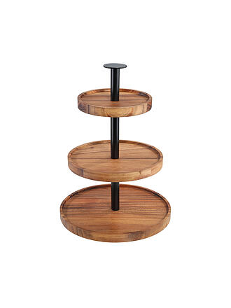 ZASSENHAUS | Etagere 2-fach 35cm Akazie Dunkelbraun 