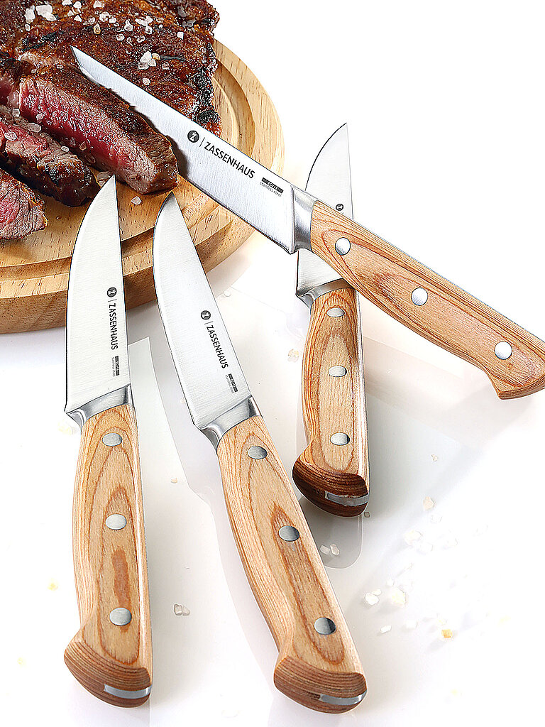 ZASSENHAUS Steakmesser Set 4er Pakkaholz braun