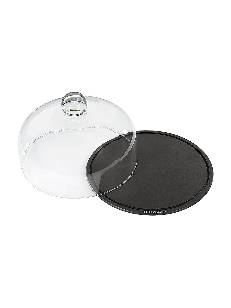 COMFORT PLUS - Käseglocke mit Glasdeckel 28 cm schwarz baby