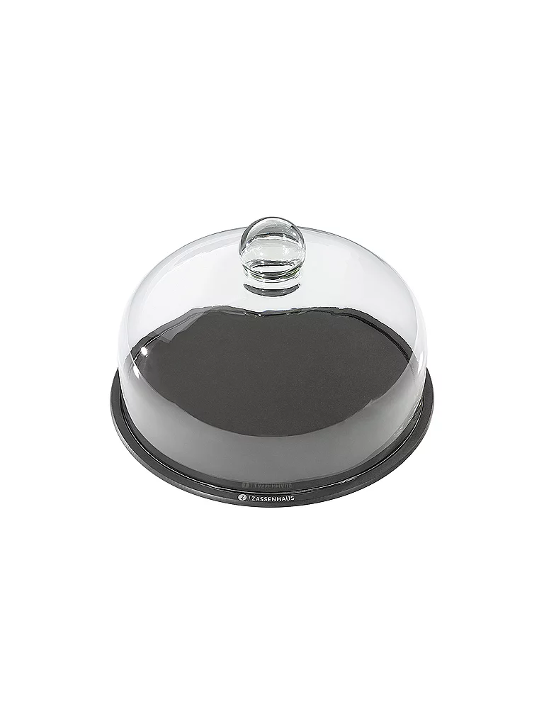 ZASSENHAUS COMFORT PLUS - Campana de queso con tapa de cristal de 28 cm negro