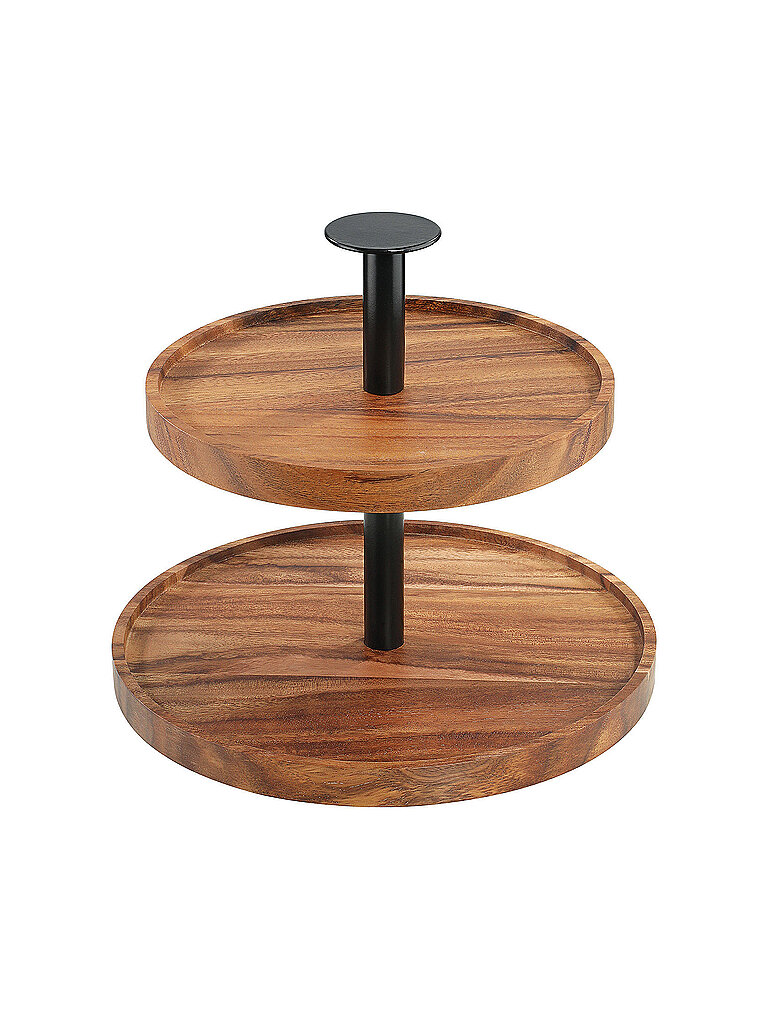 ZASSENHAUS Etagere 2-fach 22cm Akazie Dunkelbraun  braun