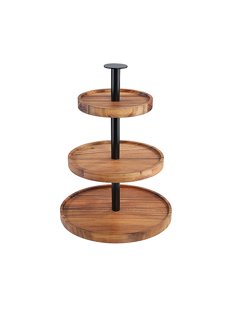 Etagere 2-fach 35cm Akazie Dunkelbraun braun baby
